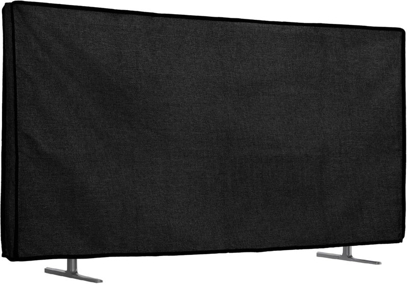 kwmobile غطاء غبار لتلفاز 65" - واقي عرض تلفاز من الكتان - حماية شاشة تلفازك - أسود - Image 1